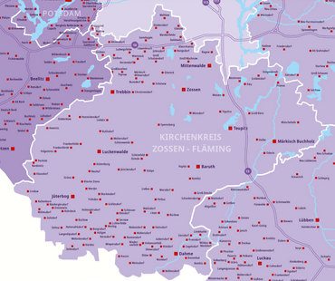 Karte des Kirchenkreises (Grafik: EKBO)